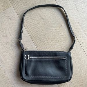 Salvatore Ferragamo Mini Leather Handbag, Black Shoulder Bag, Womens Purse
